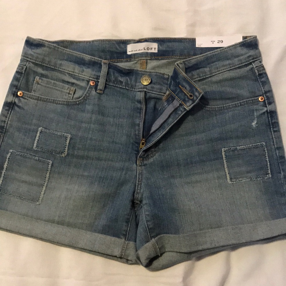 NEW Loft Jean shorts - cute patchwork detail
